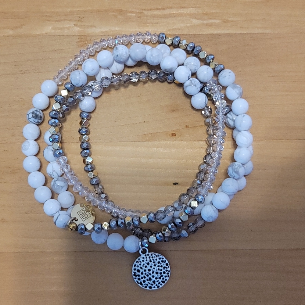 BB Lila 3-Way Beaded Wrap Bracelet or Necklace